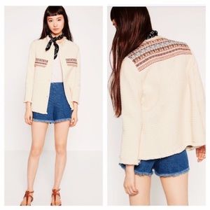 Zara Trafaluc Boho Embroidered Jacket